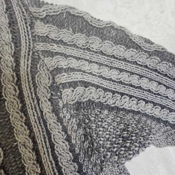 Aaron Craft NWT L Gray 100% Merino Wool Buttondown Grandpa VibeSweater Fisherman - Picture 10 of 16